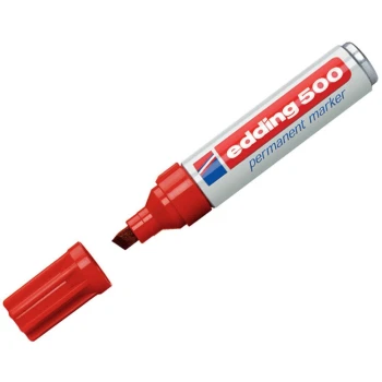 Marker EDDING E-500 czerwony końcówka ścięta