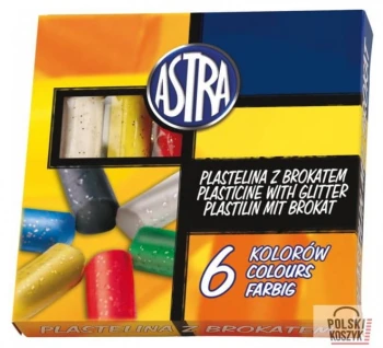 Plastelina brokatowa 6 kolorów