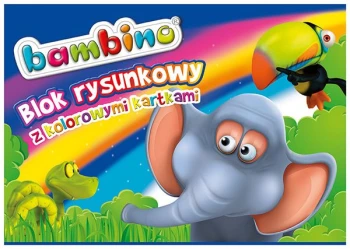 BAMBINO Blok rysunkowy z kolorowymi kartkami A4 16k
