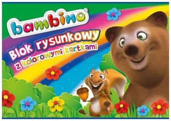 BAMBINO Blok rysunkowy z kolorowymi kartkami A4 16k