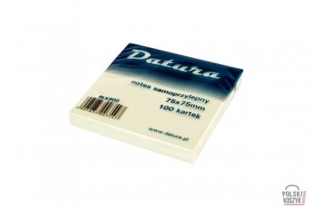 Datura Bloczek samoprzylepny 75x75  żółty 100 kartek