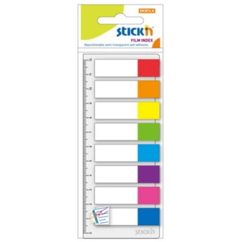StickN Zakładki Indeksujące 8 Kol.Neon X 15 Szt. + Linijka