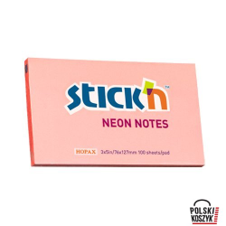 Stick'n Bloczek 127 x 76 mm różowy neonowy 100 kartek