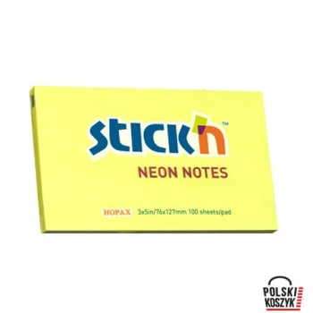 Stick'n Bloczek 127 x 76 mm żółty neonowy 100 kartek