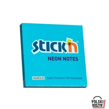 Stick'n Bloczek 76 x 76 mm niebieski neonowy 100 kartek
