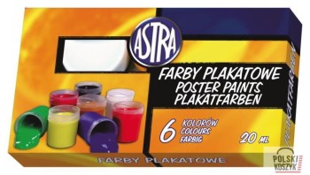 Farby plakatowe 6  kolorów ASTRA