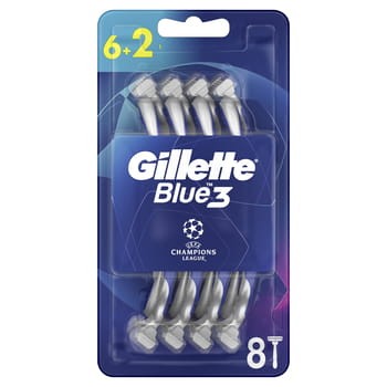 Gillette Blue3 Champions League jednorazowe maszynki do golenia dla mężczyzn 6+2 szt.