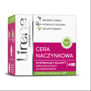 Lirene krem redukujący zaczerwienienia, wyrównujący koloryt do cery naczynkowej 50 ml