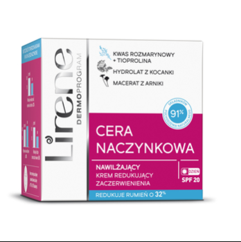 Lirene krem nawilżający, redukujący zaczerwienienia do cery naczynkowej 50 ml