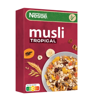 Nestlé Musli Tropical Płatki zbożowe z owocami tropikalnymi i orzechami 350 g