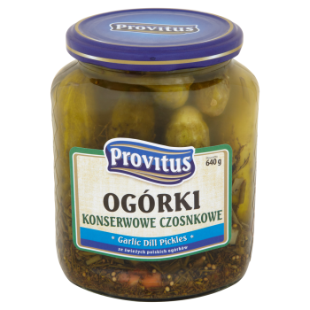 Provitus Ogórki konserwowe czosnkowe 640 g