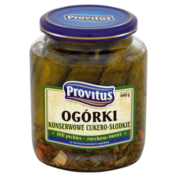 Provitus Ogórki konserwowe cukero słodkie 640 g