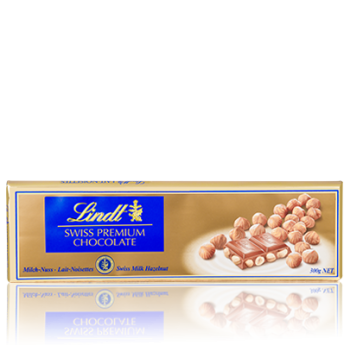 Lindt Szwajcarska czekolada mleczna z całymi orzechami laskowymi 300 g