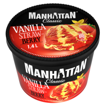 Lody Manhattan Ice Dream  waniliowe i  wodne truskawkowe 1400 ml