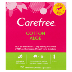 Carefree Cotton Aloe Wkładki higieniczne 56 sztuk