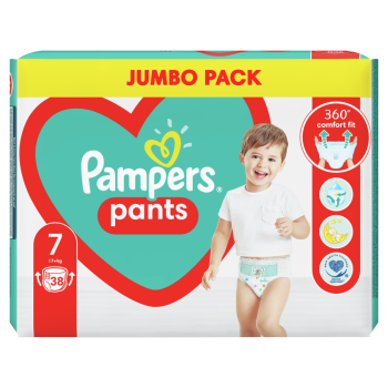 Pampers Pieluchomajtki, Rozmiar 7, 38 Sztuk, 17kg+