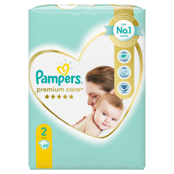 Pampers Premium Care, Rozmiar 2, 68 Pieluszki, 4kg-8kg