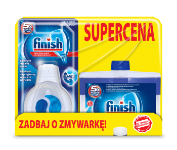 Finish 5x Power Actions Odświeżacz+Płyn do czyszczenia zmywarek 250 ml
