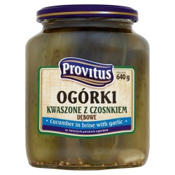 Provitus Ogórki kwaszone z czosnkiem dębowe 640 g
