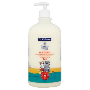 Soraya family fresh Dla Dzieci Delikatny kremowy żel pod prysznic i szampon 2 w 1 1 l