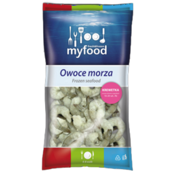 Myfood Krewetka surowa obrana z ogonem, rozmiar: 16-20 szt./lb, 800g/1000 g