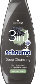 Schauma Men Szampon 3w1 z węglem i glinką 400 ml