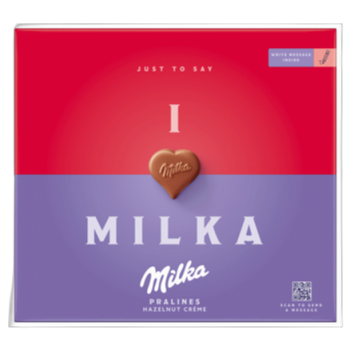 Milka Czekoladki mleczne z nadzieniem z orzechów laskowych 110 g