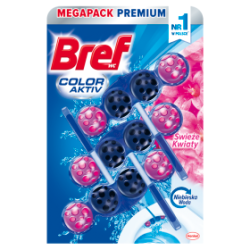 Bref WC Color Aktiv Zawieszka do muszli WC świeże kwiaty 3 x 50 g