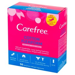 Carefree Cotton Flexiform Wkładki higieniczne świeży zapach 56 sztuk