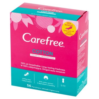 Carefree Cotton Wkładki higieniczne bezzapachowe 56 sztuk