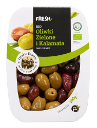 Bio Oliwki Zielone I Kalamata Marynowane - Drylowane / Fresh Pack 200G Lyrakis Family
