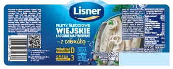 Lisner Wiejskie filety śledziowe w oleju z cebulką 600 g