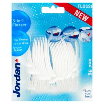 Jordan 3in1 Flosser Nić wykałaczka i czyścik do języka 36 sztuk