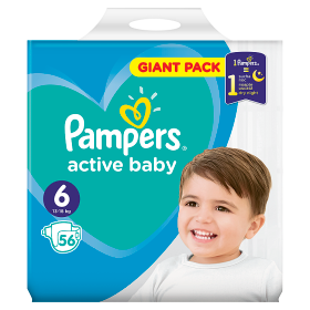 Pampers Active Baby Rozmiar 6, 56 pieluszek, 13-18 kg