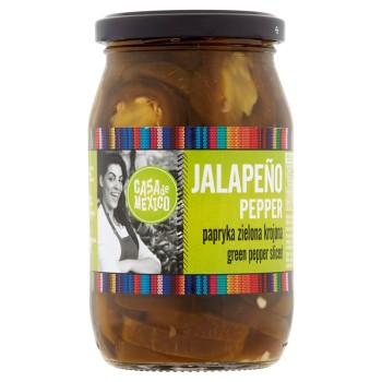 Casa Del Sur Papryka zielona Jalapeño krojona 340 g