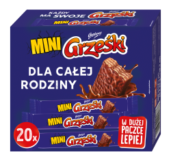 Mini Grześki w czekoladzie - 20 sztuk w kartonie 400 g