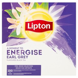 Lipton Earl Grey Herbata czarna aromatyzowana ekspresowa 200 g (100 x 2 g)