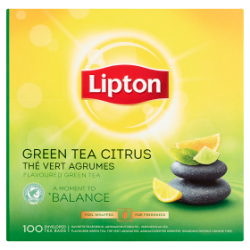 Lipton Herbata zielona aromatyzowana ze skórkami owoców cytrusowych 130 g (100 x 1,3 g)