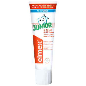 Elmex Junior z aminofluorkiem Pasta do zębów dla dzieci 6-12 lat 75 ml