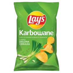 Lay's Chipsy ziemniaczane karbowane Zielona Cebulka 120 g