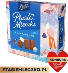 E. Wedel Ptasie Mleczko Śmietankowe w czekoladzie mlecznej 340 g