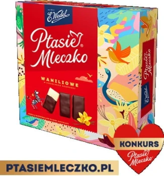 E. Wedel Ptasie Mleczko Waniliowe w czekoladzie deserowej 340 g