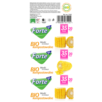 Forte+ Worki na śmieci BIOkompostowalne 35l 20szt.