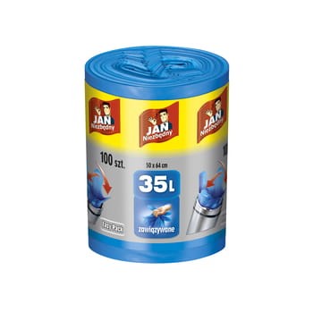 Jan Niezbędny Worki na śmieci easy-pack zawiązywane niebieskie 35l 100 sztuk