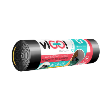 viGO! Worki eko z taśmą czarne 120 l (20 szt.)