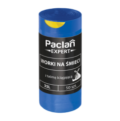 Paclan Expert worki na śmieci z taśmą niebieskie 35 l (50 szt.)