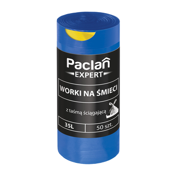 Paclan Expert worki na śmieci z taśmą niebieskie 35 l (50 szt.)