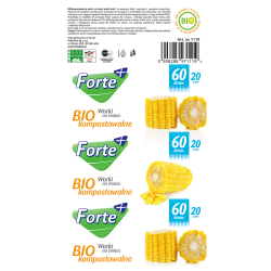 Forte+ worki na śmieci biokompostowalne 60 l (20 szt.)