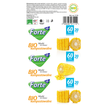 Forte+ worki na śmieci biokompostowalne 60 l (20 szt.)