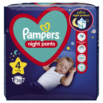 Pampers Night Pants pieluchomajtki rozmiar 4, 9-15 kg, 25 szt.